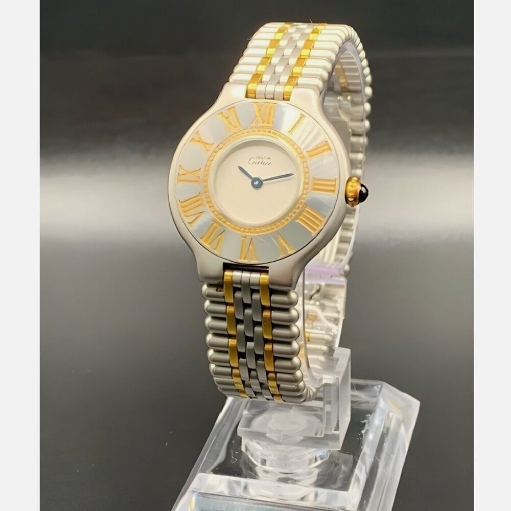 Cartier Must de Cartier Stainless Steel & Gold Swiss Made Watch - Picture 1 of 8